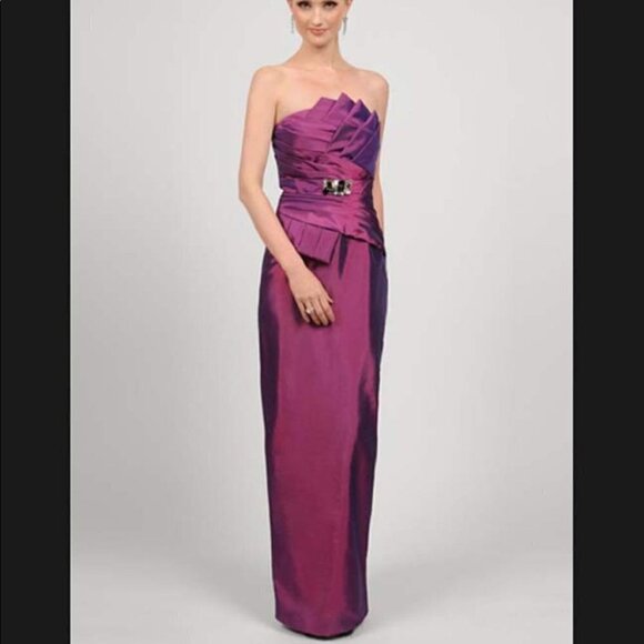 Daymor Couture Colbalt asymmetric pleated dress jacket formal wedding - Picture 3 of 12